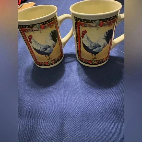 Bay Island Set of Two ROOSTER Mugs - Picture 1 of 11